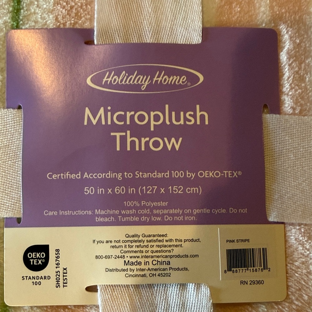 Holiday Home Pink Microplush Throw Blanket - Picture 2 of 3